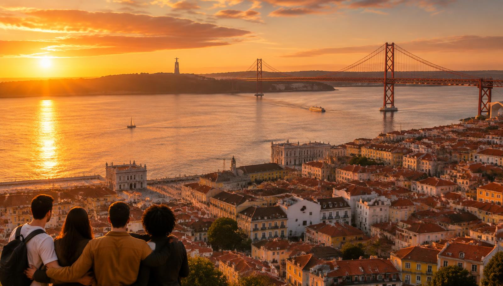 Lisboa ao pôr do sol